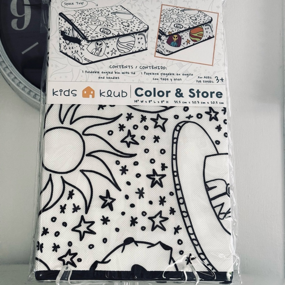 Kids Klub, Color & Store Lidded Collapsible Storage Bin in Space Print